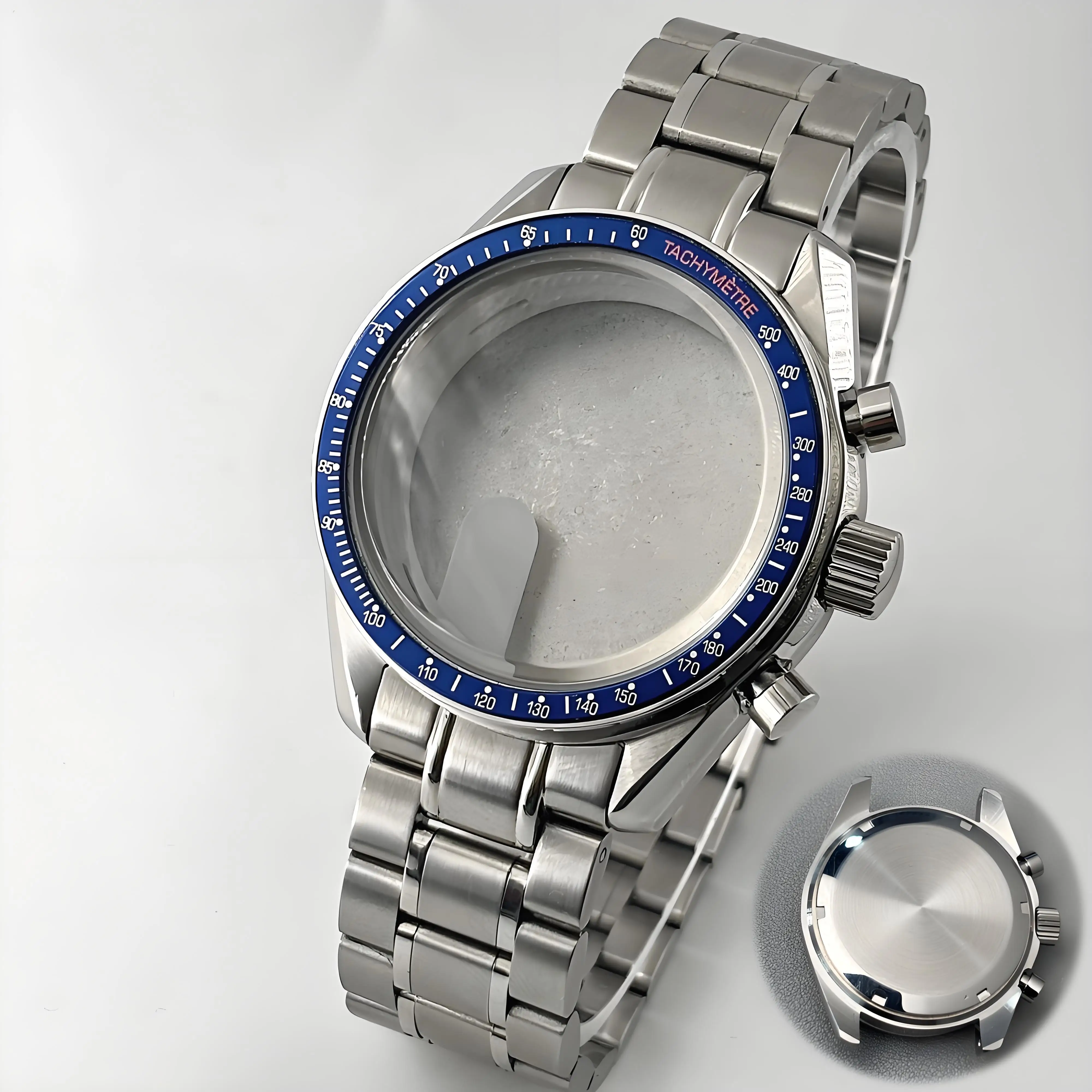 Moon Metal Chronograph Case with Sealed Back and Bezel - Elegant Business Watch