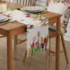 Easter Tulip Flowers Linen Table Runners Dresser Scarves Table Decor Spring Farmhouse Dining Table Runners Wedding Decorations 3