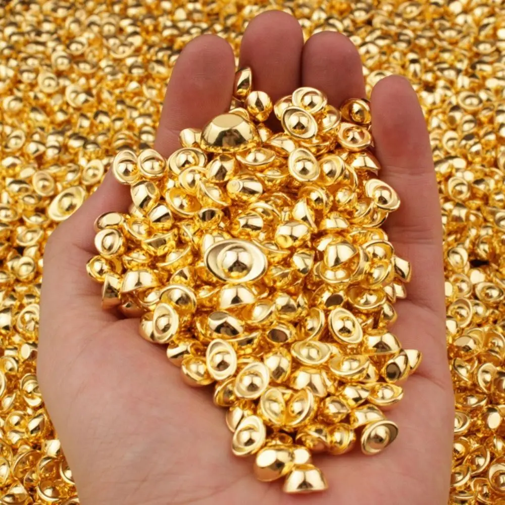 100PCS Gold Mini Gold Dollars Attract Wealth Photo Props Miniature Gold Ingots Luck Charms Gold Melon Seeds