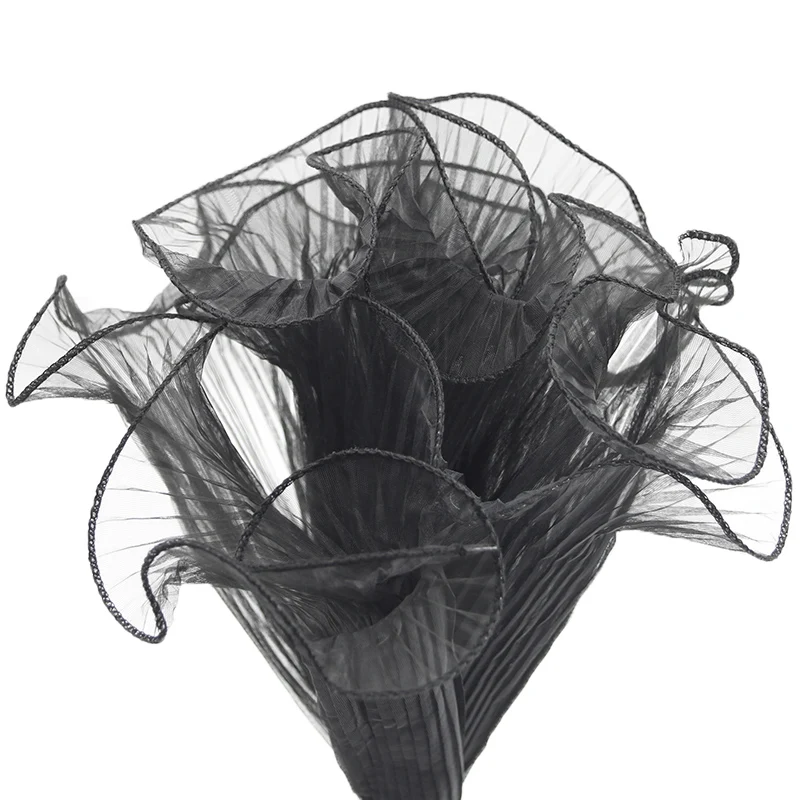 (4 Yards/Pack) 28cm Plain Edged Wave Gauze Fresh Flower Packaging Lace Gift Wrapping Material DIY Wedding Decoration