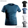 Running T-shirt Men Summer Ice Silk Thin Top Reflective Printing Quick Dry Short Sleeve Breathable Fitness Sports T-shirt 5XL 1