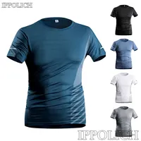 Running T-shirt Men Summer Ice Silk Thin Top Reflective Printing Quick Dry Short Sleeve Breathable Fitness Sports T-shirt 5XL 1