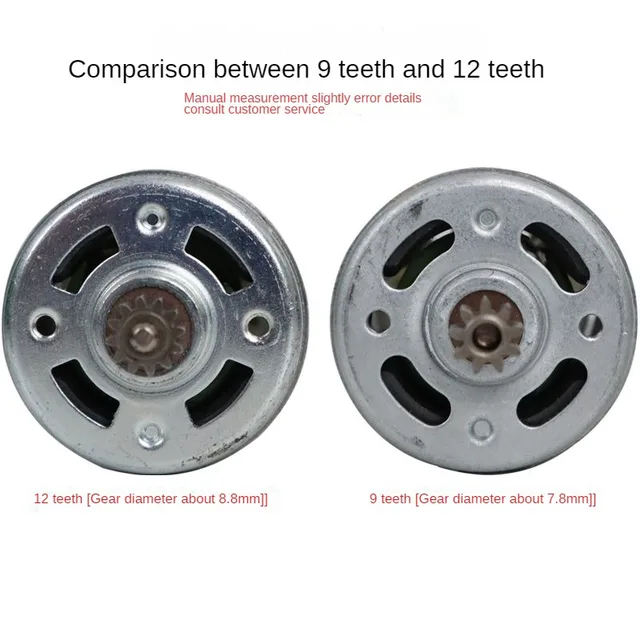 RS550 21V DC Bohrmotor - Zwei Geschwindigkeiten, 12 Zähne, Hohes Drehmoment 400-19500 U/min