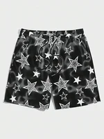 New Men's Summer Shorts Loose Luxury Shorts 3D Printed Casual Five pointed Star Printed Harajuku Shorts Hawaiian Beach Shorts 1