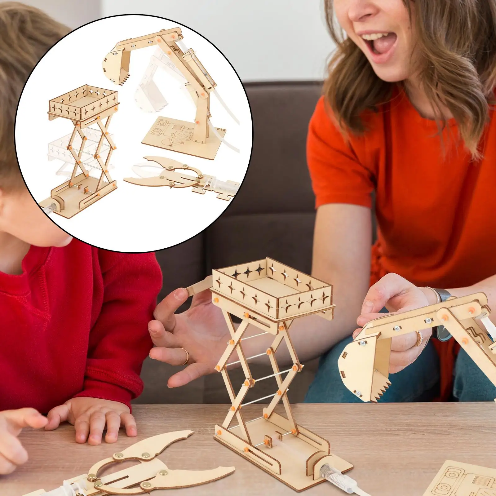 

Hydraulic Lifting Platform, Excavator and Arm Novelty for Kids Teaching Tool