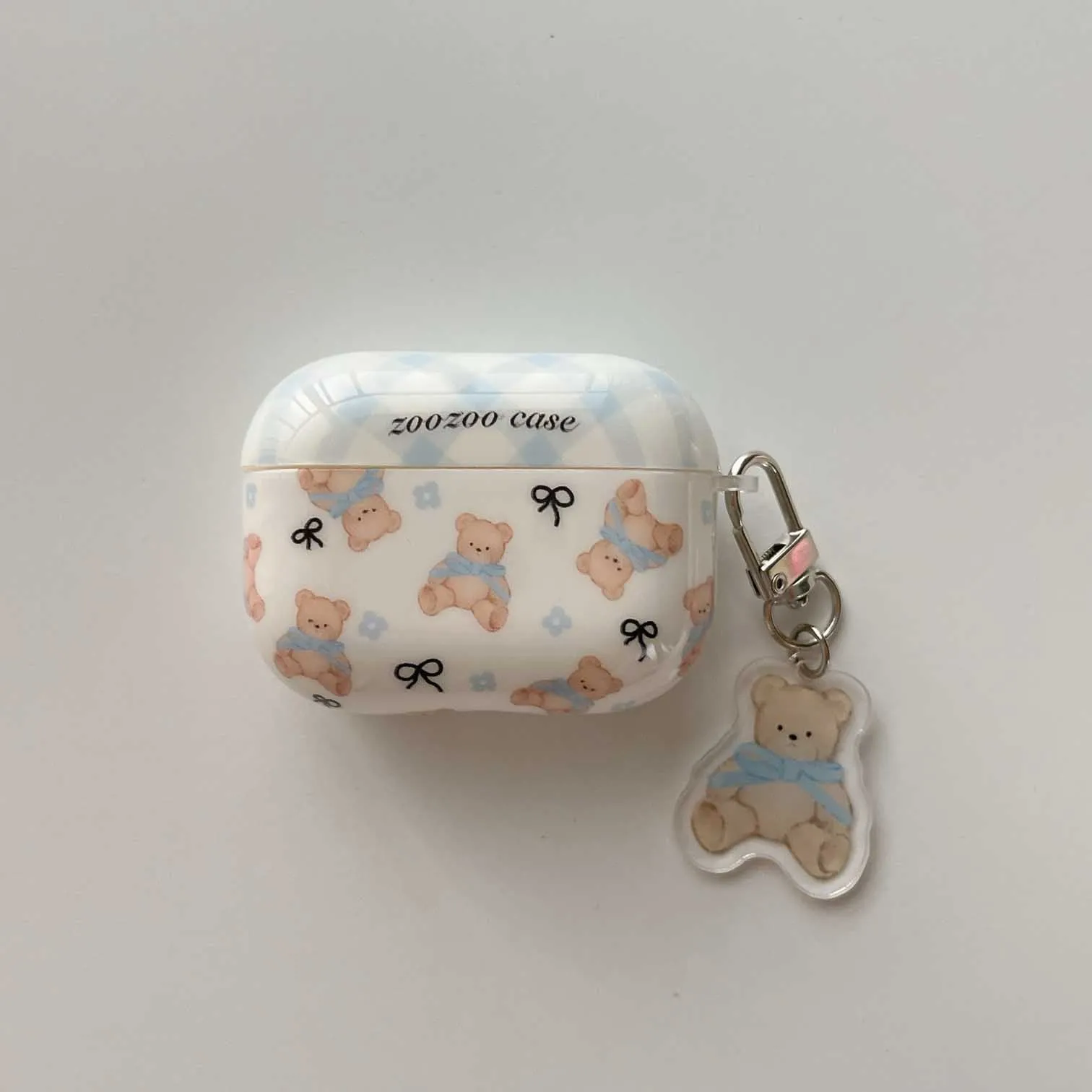 3D Bear Cartoon Chain Pendant Earphone Case for AirPods