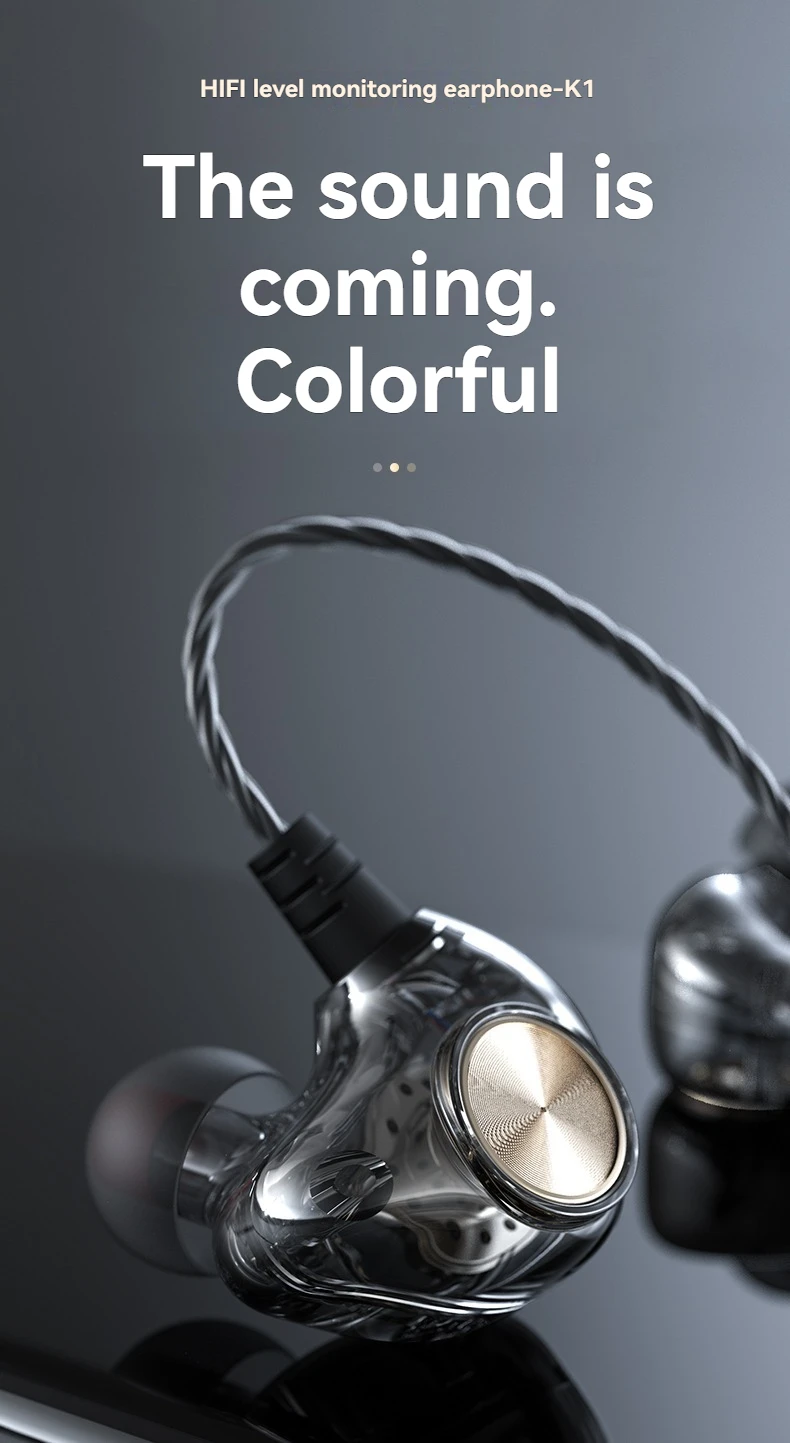 K1 Wired Monitoring System - HiFi Audio Earphones with Enhanced Bass Response for Stage/Mobile/PC S80d1dad99b49463fb17d28903ccb9243V
