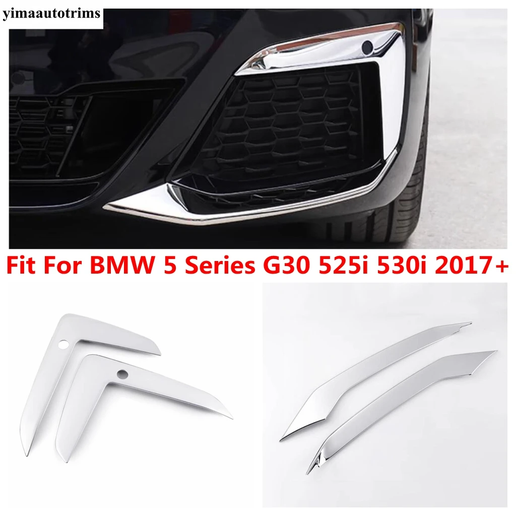 

Front Fog Light Lamp Eyelid Eyebrow Bumper Corner Strip Decor Cover Trim Accessories For BMW 5 Series G30 525i 530i 2017 - 2023