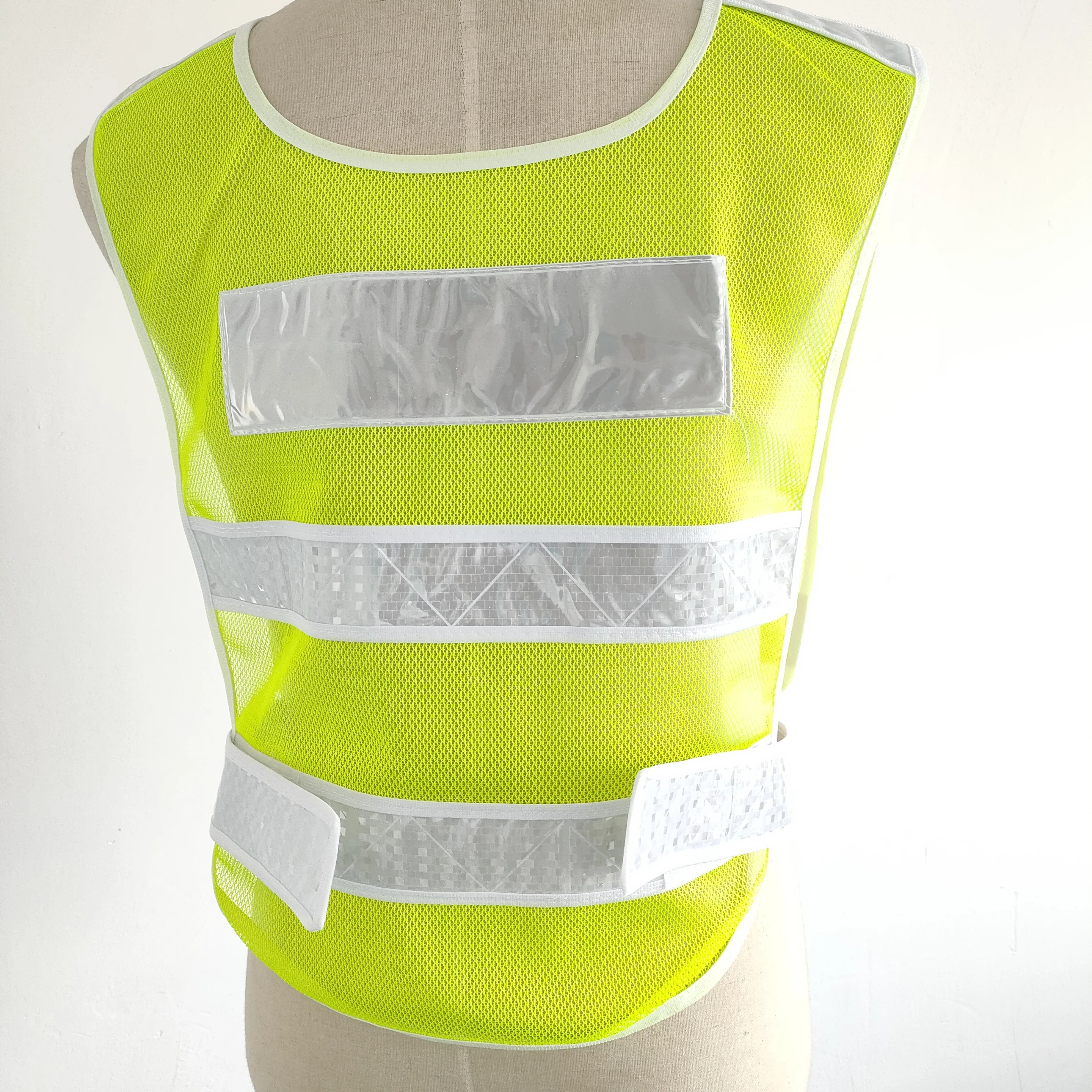 Mesh Reflective Warning Vest Safety Adjustable High Visibility Waistcoat Motorcycle Jacket Fluorescent Outdoor Clothinges