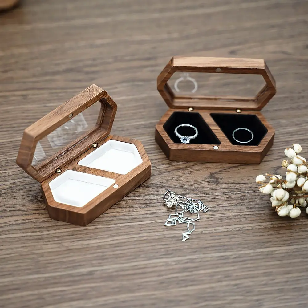 

Window Bead Case Wedding Earrings Organizer Jewelry Box Wooden Storage Box Ring Box Ring Bearer Box Presentation Box
