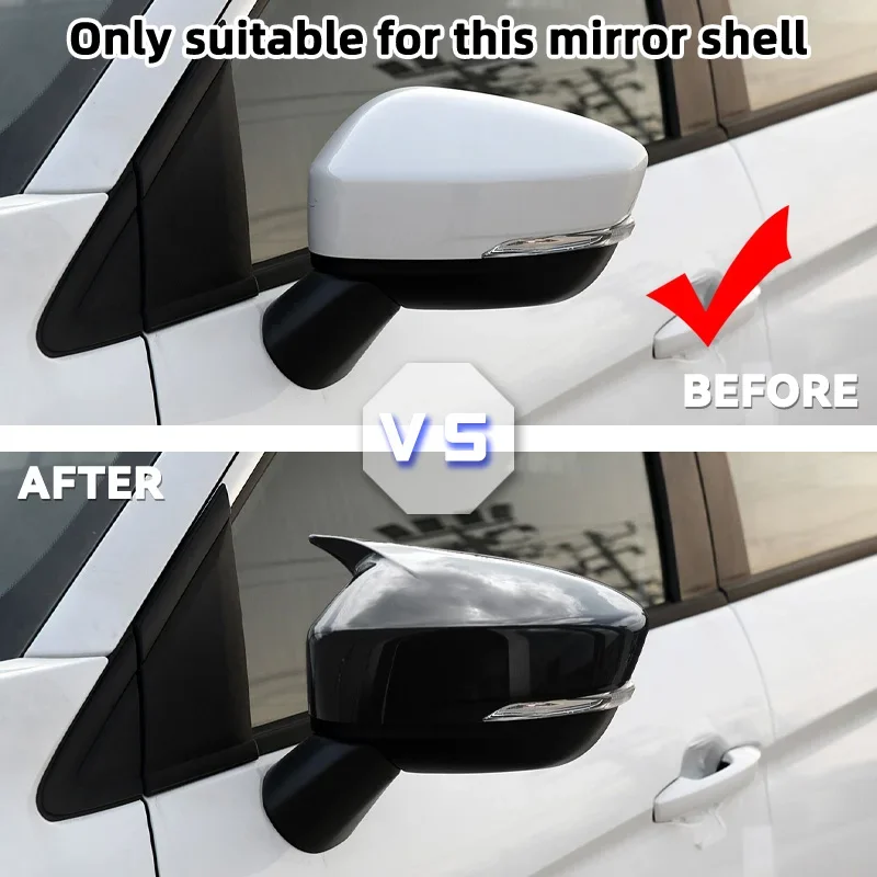 미쓰비시 이클립스 크로스 2018-2023용 사이드 도어 리어뷰 미러 커버 캡 트림 쉘 스티커 자동차 스타일링 액세서리 부품