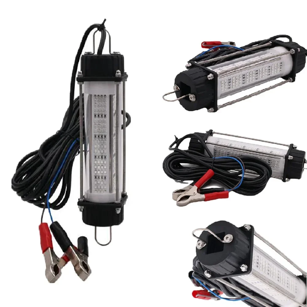 Underwater Light 12V 120W LED Bait Submersible Fishing Waterproof High-Power Fish Underwater White Lure Light Night Fishing Finder
