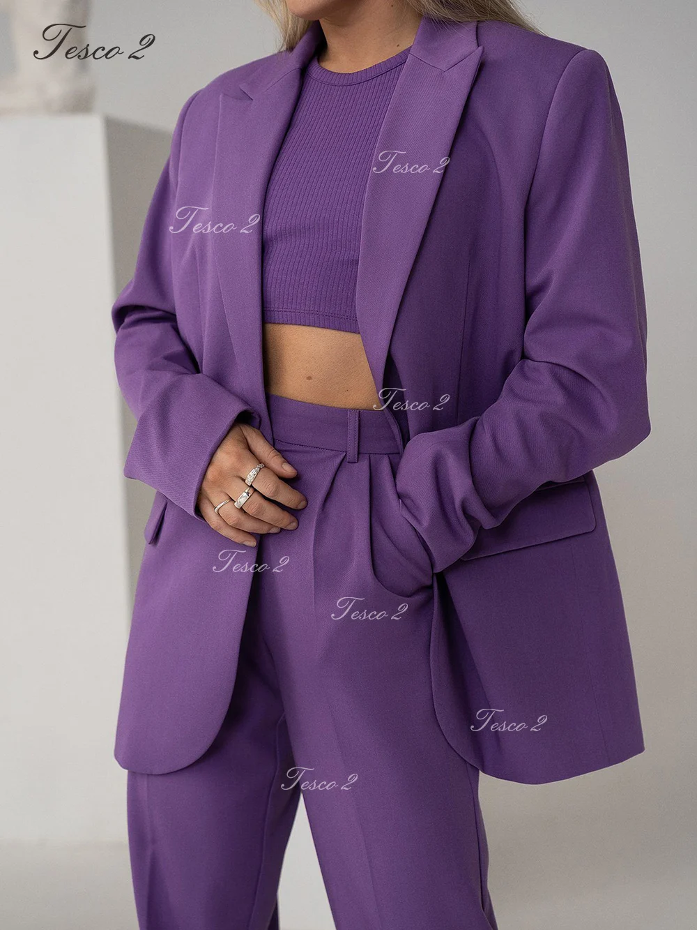 New Fashion Women Suit Loose Fitting Wide Leg Pants Suit For Office Outfits Women For Women Business Office Suit