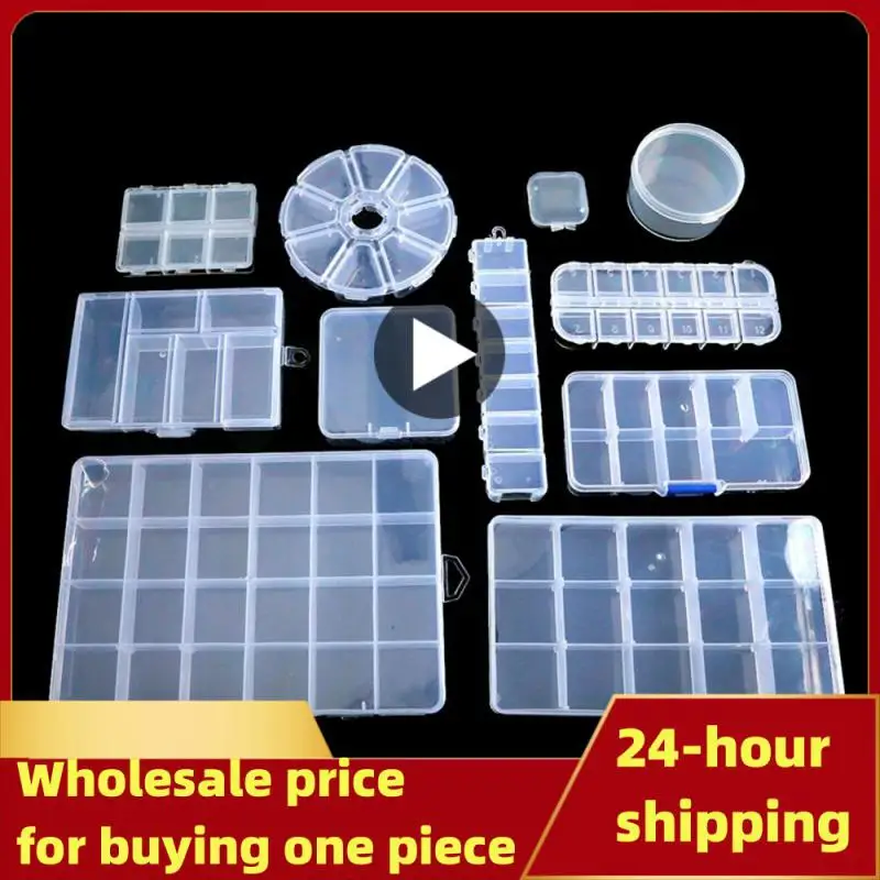 

Practical 24 Grids Compartment Plastic Storage Box Jewelry Earring Bead Screw Holder Case Display Organizer Container