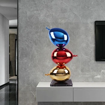 Creative Crafts Home  Decoration Balloon Statue Living Room Atmosphere Electroplated Balloon Sculptures Hotel Art Installation