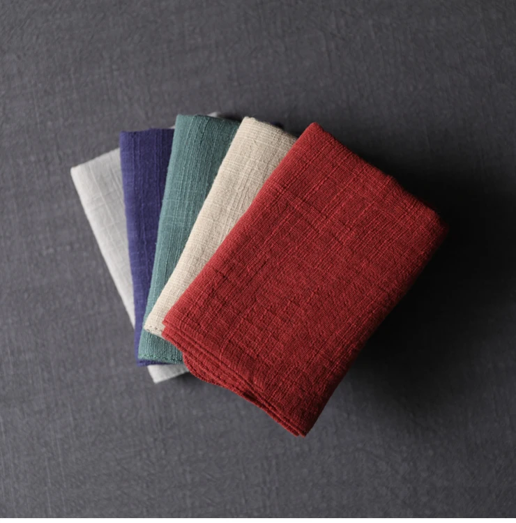 Description Picture 4 of itemCotton Linen Tea Towel Dishcloth Table Napkins Zen Tea Ceremony Mat Serving Flowers Accessories Napkin For Plate