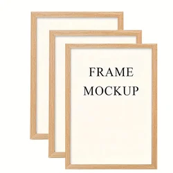 Elegant MDF Picture Frame for Home Décor - Versatile Wall Art and Tabletop Display (Natural Frame (3pc))