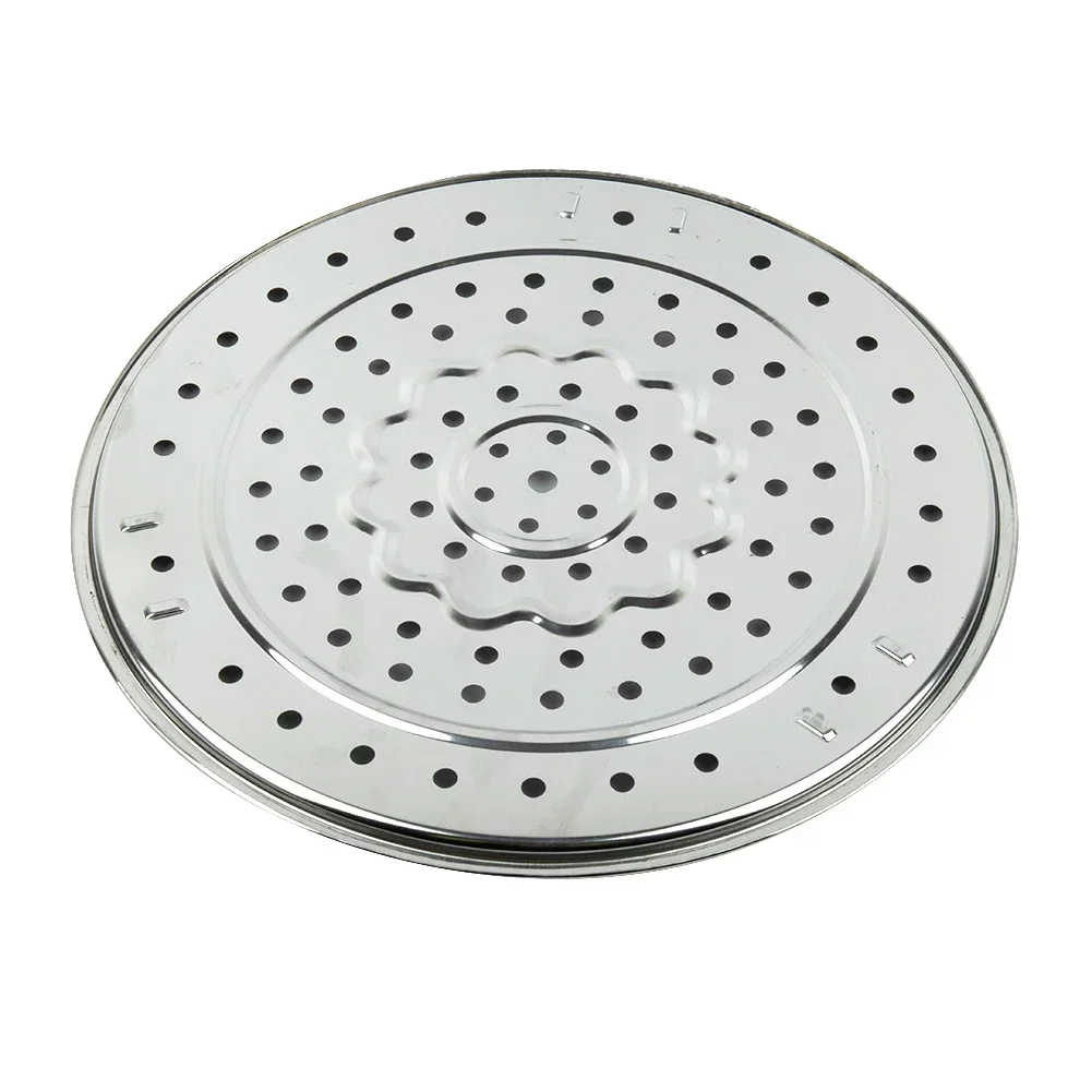 Silver Stainless Steel Steamer Tray Rack Plate Steam Cooking 3 Stands Round Type 18-30 18cm/20cm/22cm/24cm/26cm/30cm 1PCS steamer rack