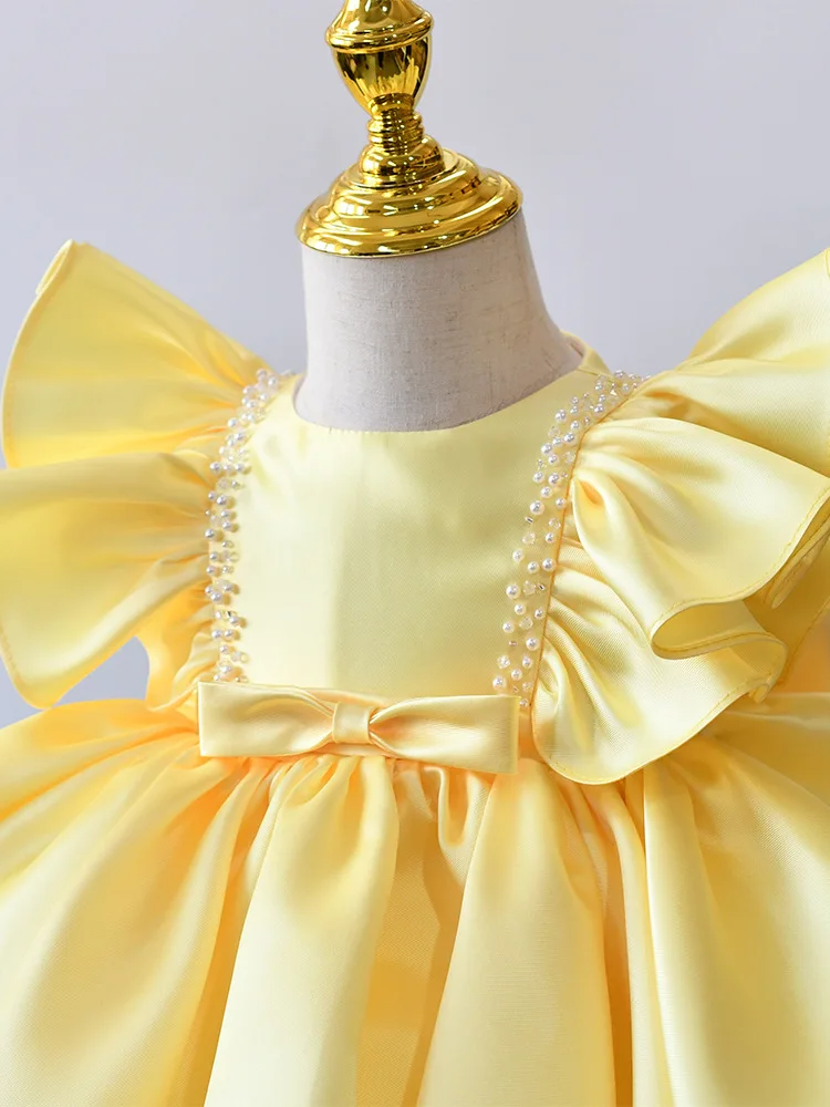 SBYOJLPB Toddler Girls Dress Net Yarn Bowknot Birthday Party Flowers Gown  Kids Dresses Clearance Pink 130 - Walmart.com