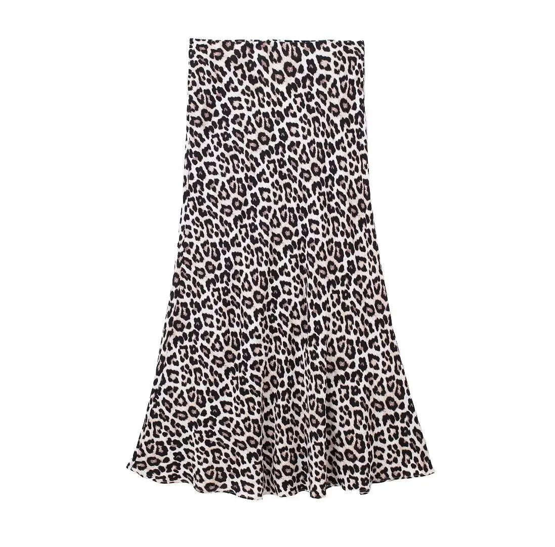 

Women 2024 Autumn New Chic Fashion Leopard print Midi Skirts Vintage High WaistFemale Skorts Mujer