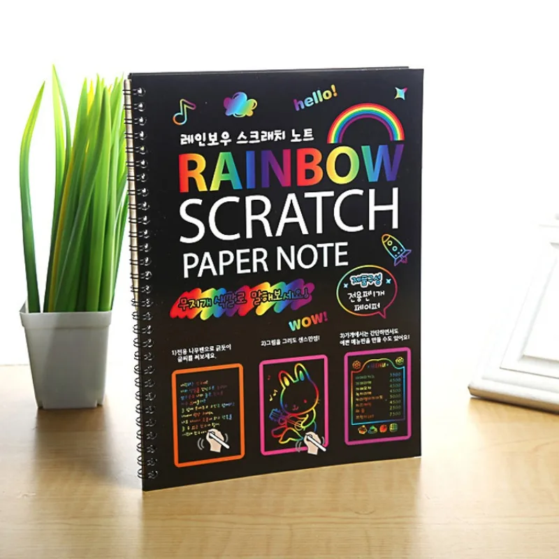 

Rainbow Magic Scratch Off Paper Set for Kids Arts Scraping Painting Toy DIY Graffiti Book Kids Montessori Educational Toys