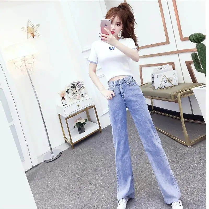 Jeans Set 2023 Spring/Summer New Women's Fashion Style Matching Loose and Slim Temperament Reducing Age Fashion Two Piece Set