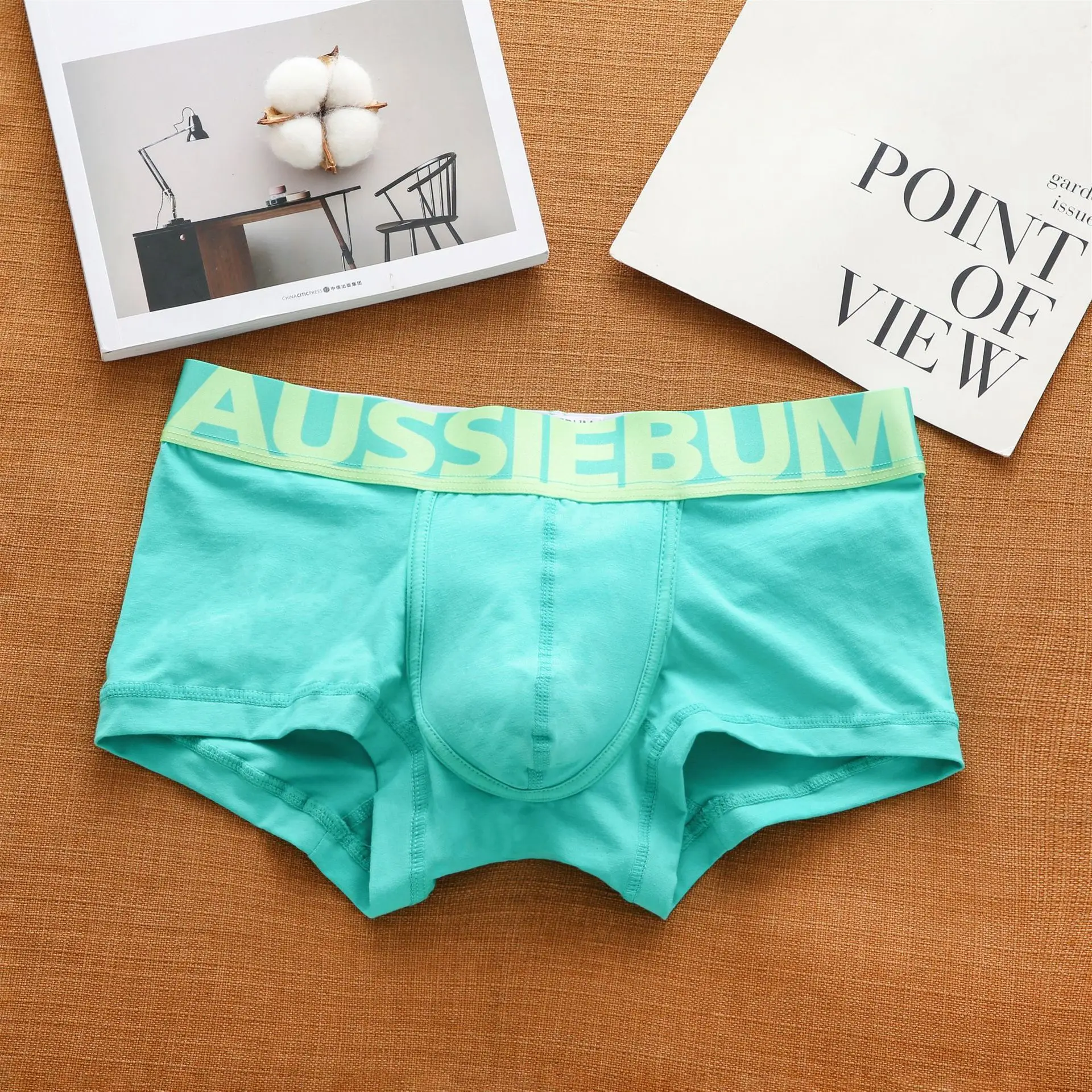 Aussiebum Wide Brim Candy Color Men's Underwear Corner Boxer Underwear Breathable Elastic Fiber - Boxers AliExpress