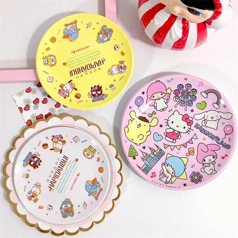 

Saniro Series Cartoon Cute Printing Melamine Snack Plate 3Colors Kawaii Anime Children's Household Breakfast Fruit Salad Plate
