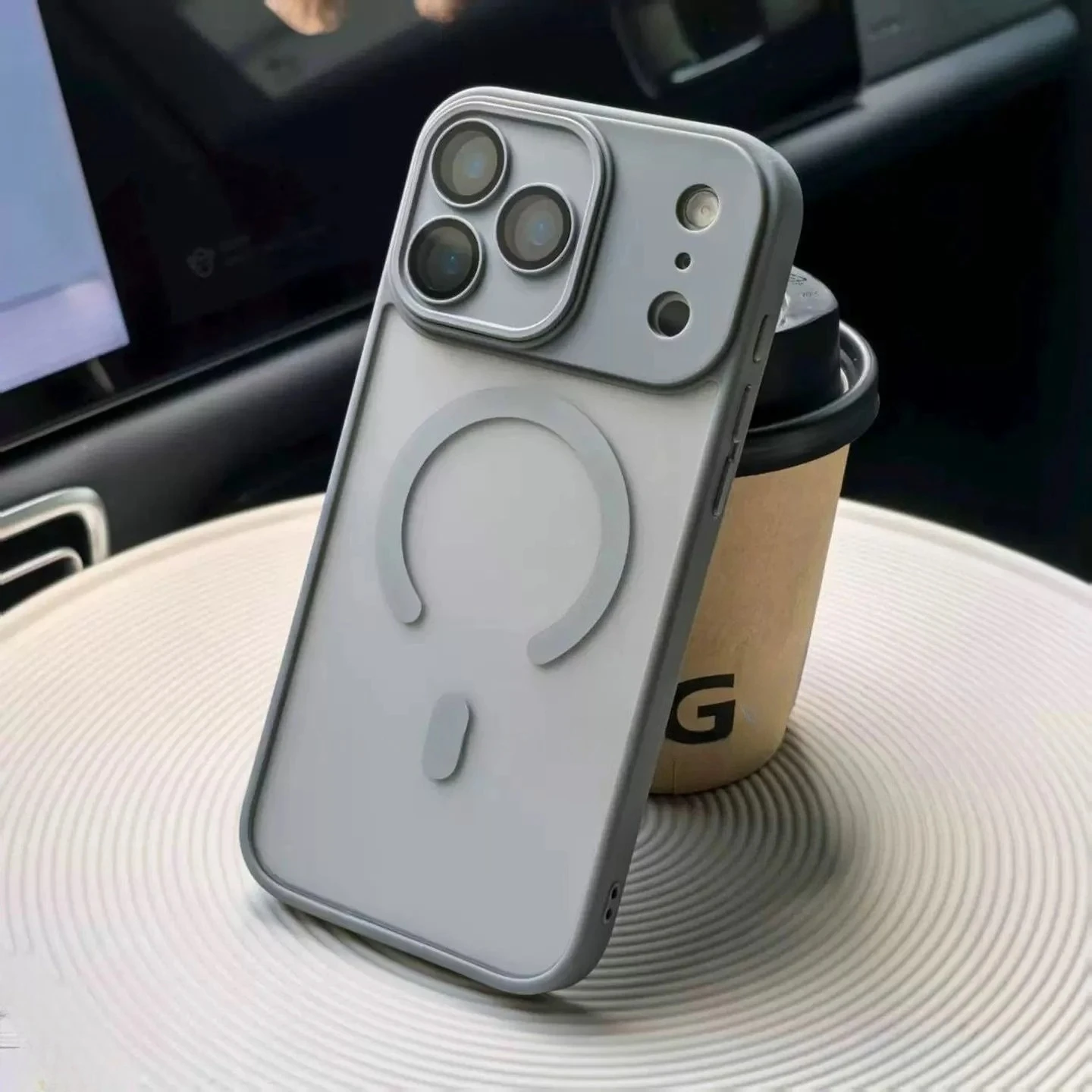 Matte Translucent Magnetic Magsafe Phone Case with Lens Protection
