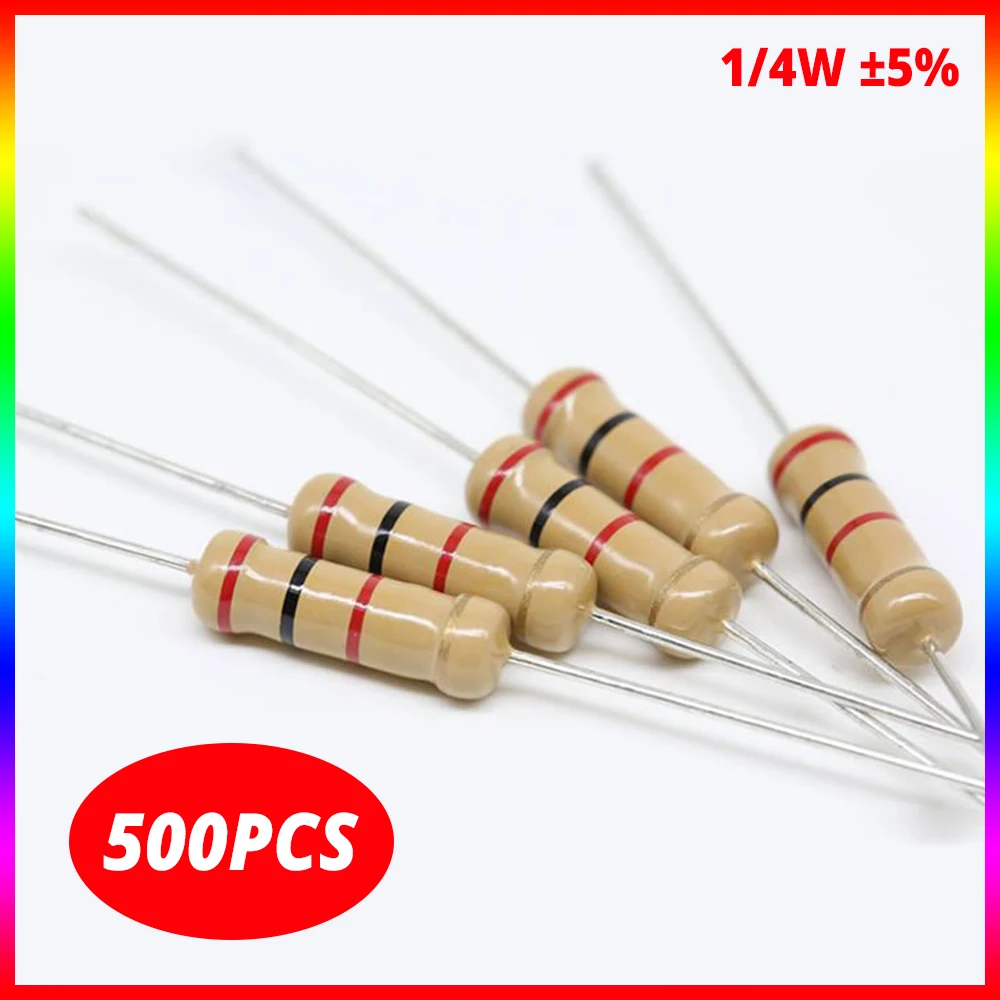 500Pcs Braiding 470 Ohm Plus or Minus 5% 1/4W Cylinder Metal Film Resistors Direct Insertion Medium Power Five Color Ring njg1650hb6 rf switch ics 3 bit control medium power sp3t switch usb 8 b6 new original