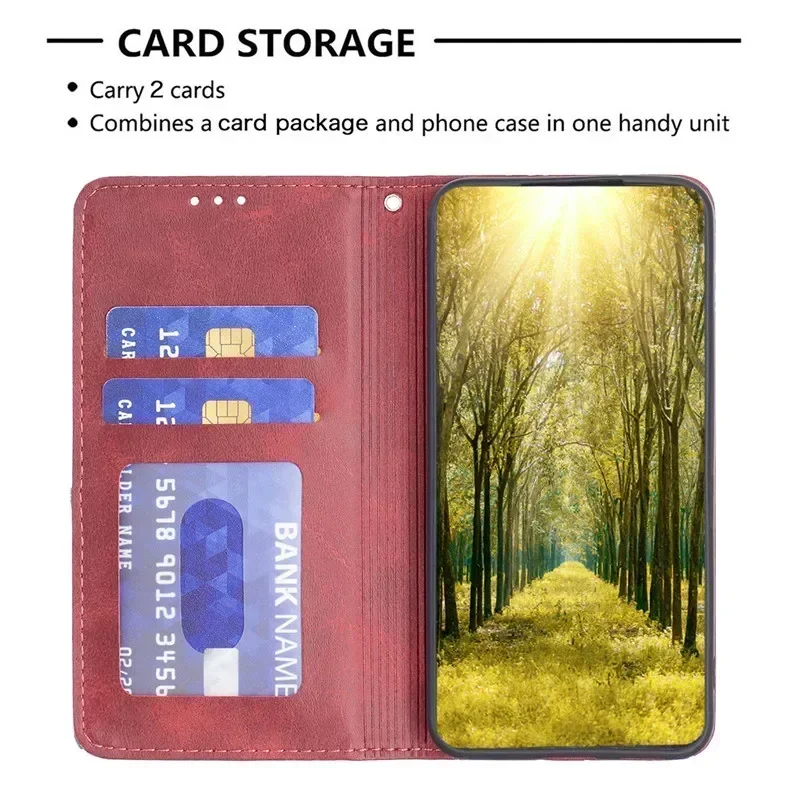 Premium Magnetic Wallet Leather Flip Phone Case -