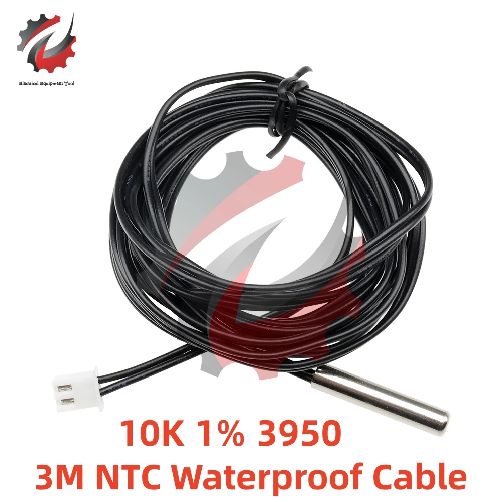 W1209 NTC 10K 1% 3950 50cm 2M 3 Meter Waterprooff NTC Thermistor Accuracy Temperature Sensor Wire Cable Probe For Arduino W1401 temperature sensor