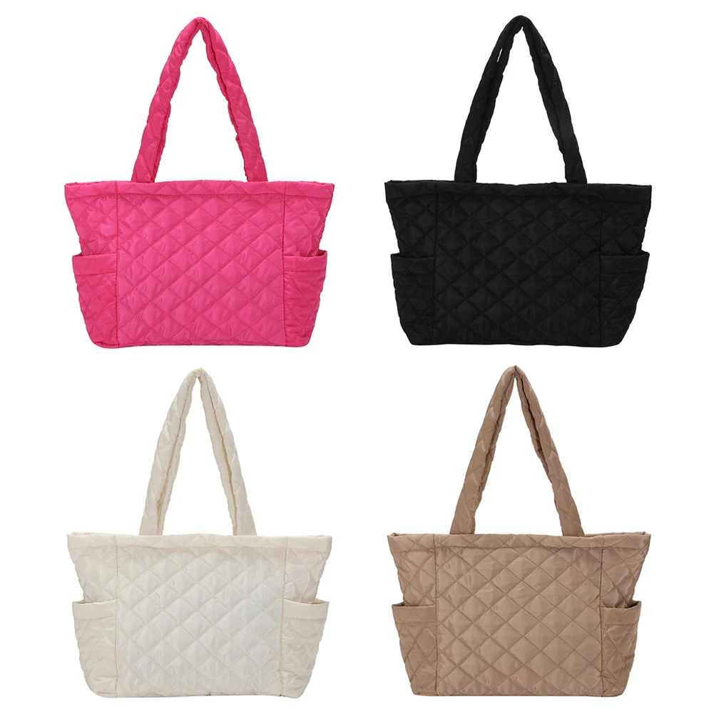 

Осенне-зимняя сумка через плечо с ромбовидным узором, хлопковые сумки на плечо, однотонный дорожный кошелек на молнии для женщин и девочек