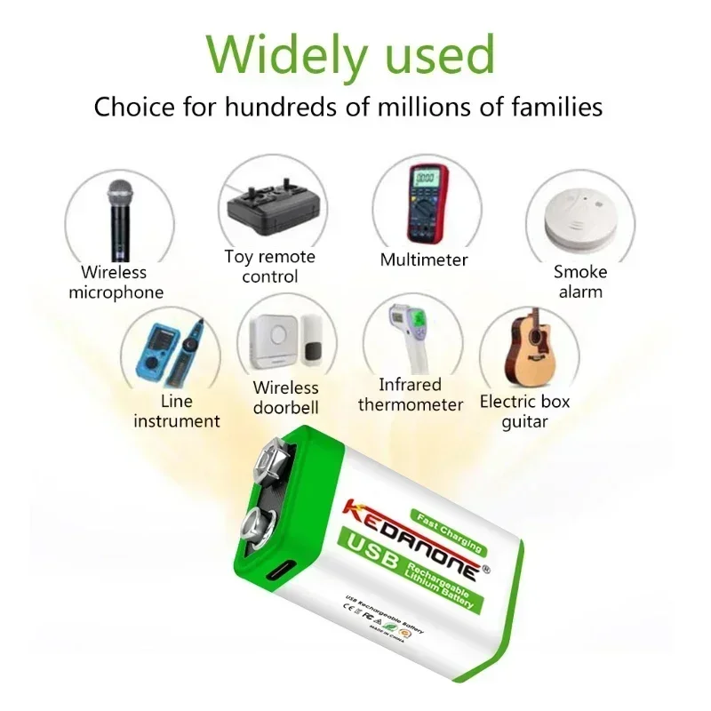 

NEW 9V 12800mAh li-ion Rechargeable battery Micro USB Batteries 9 v lithium for Multimeter Microphone Toy Remote Control KTV use