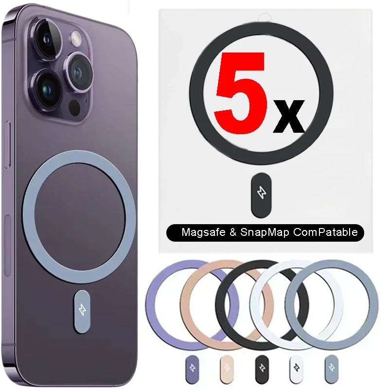 Metal Plate Ring Magnetic Charger Sticker Metal Rings Sticker Phone Adhesive Stickers Universal Metal Plate Ring Sticker Magsafe Magnetic Wireless Charger Iron Sheet Sticker Car Phone Holder IPhone 14 15 16