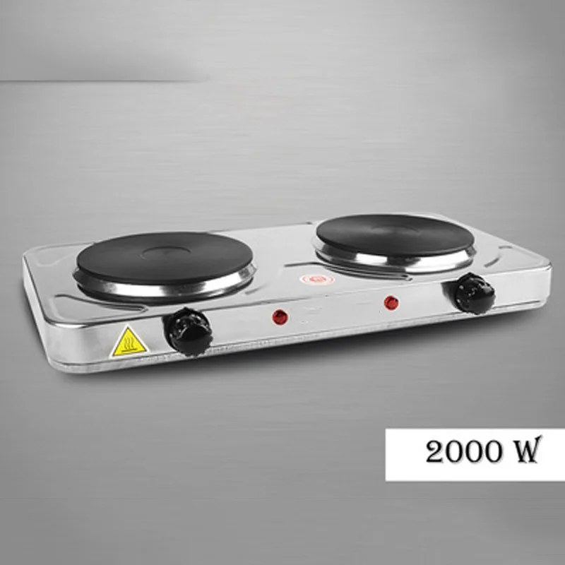 110/220V Electric Burner Hotplate Coffee Heating Stove 2 Pots Heater Induction Cooker Stove Furnace Adjustable Temperature 2000W 2
