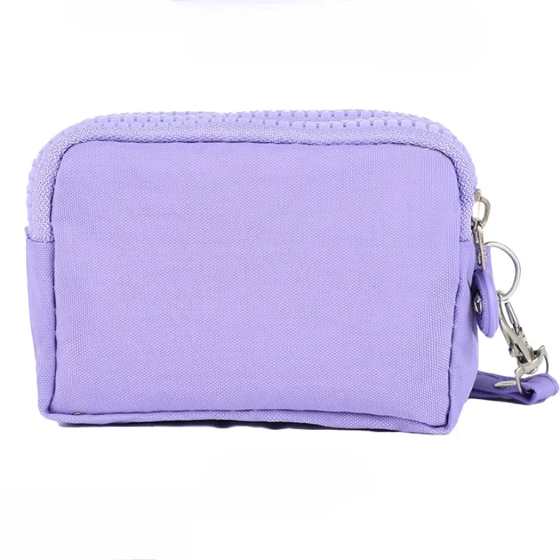 Mini Nylon Coin Purse Key Bag Women Zipper Waterproof Portable Three Layer Card Holder Female Girl Handbag Headphone Bag