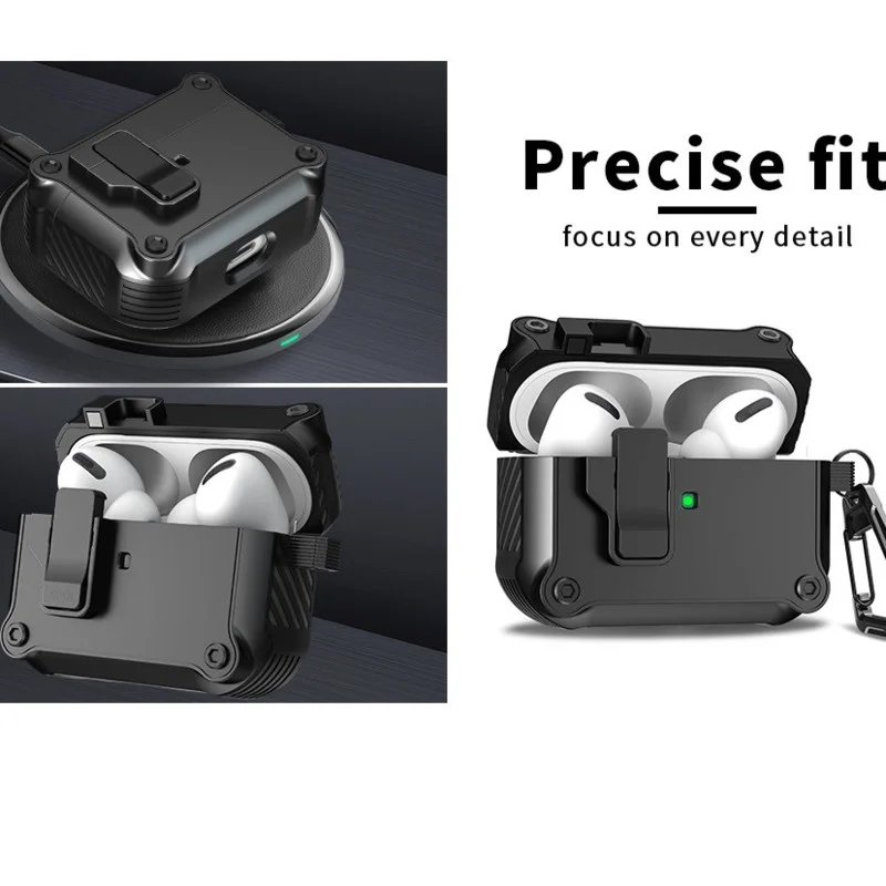 Airpods Pro Caselic Switch Custodia Protettiva Tpu Pc Safety Lock Cover Button Custodia Antiurto Per Cuffie Per Airpods Pro 1/2/3