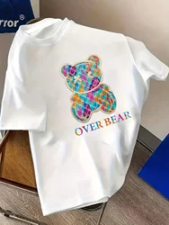 Vibrant Graffiti Bear Print Premium Cotton Men's T - Shirt - S (1)