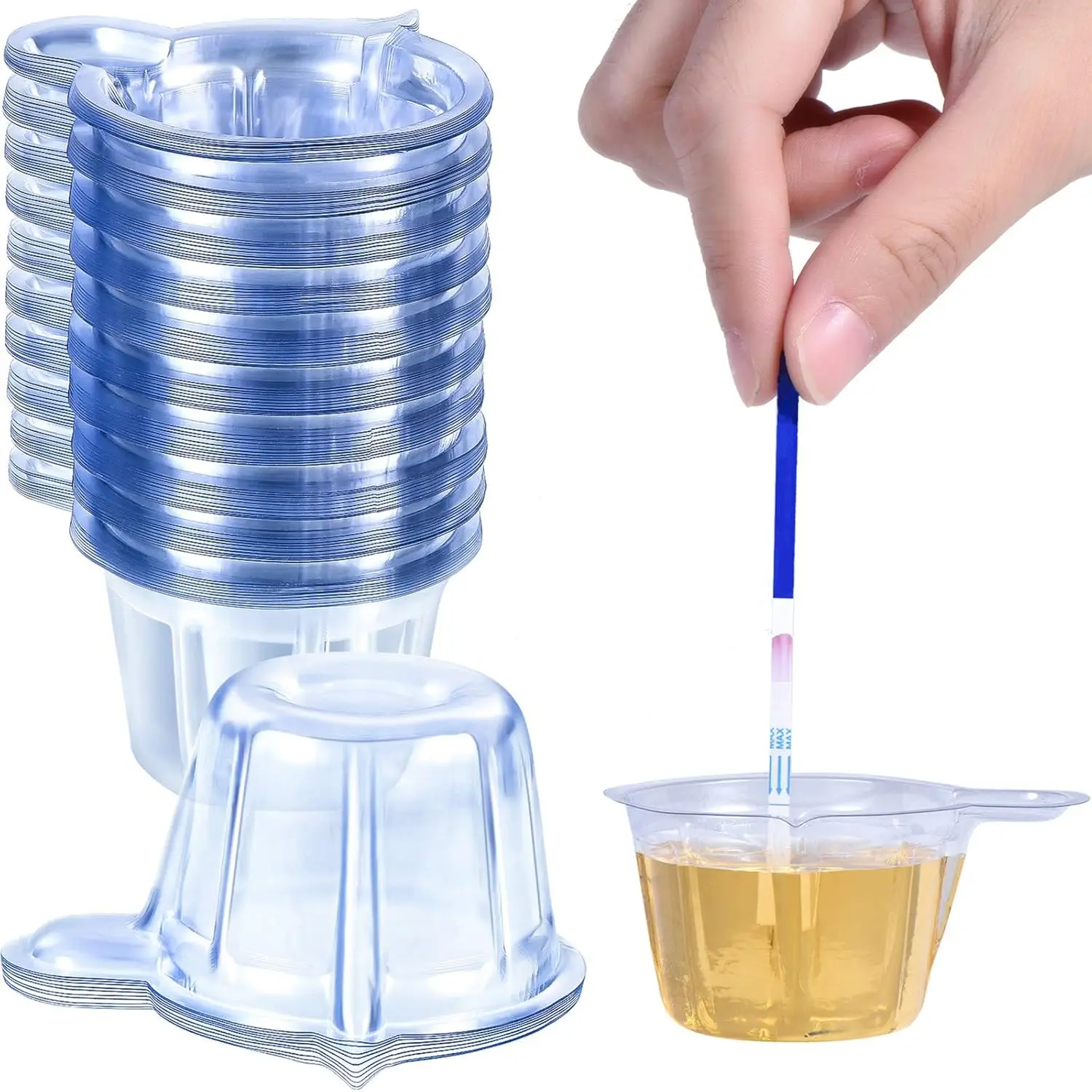 50pcs Urine Cups Plastic Disposable Urine Specimen Cups Pregnancy Ovulation Containers Test Collection Cup Pot for pH Testing