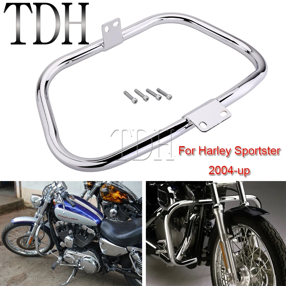 

For Harley Softail Springer Sportster XL 883 1200 Roadster Custom 04-up Highway Bumper Engine Guard Crash Bar Falling Protector