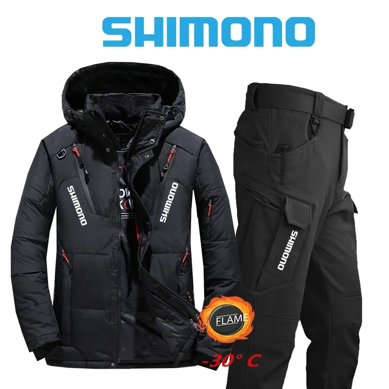 

New Plus Velvet Fishing Jacket Men's Pants Waterproof Windproof Hunting Tactical Clothing Softshell Outdoor Fishing Suit Thermal