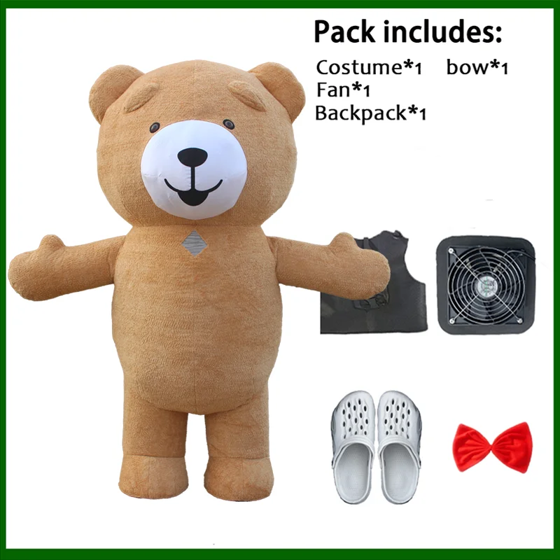 thumbnail image 1 of Disfraz inflable de oso polar gigante, disfraz de mascota de oso polar divertido para fiesta de disfraces de cosplay, disfraz de mascota inflable de peluche, 1 of 5