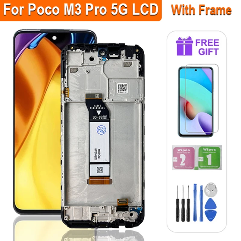 Xiaomi Poco M3 Pro 5G M2103K19PG M2103K19PI LCD 화면 용 LCD 터치 스크린 디지타이저 어셈블리, 6.5 인치
