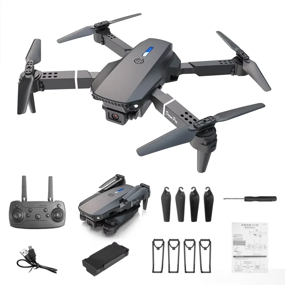 Ejoyous 4-assige RC-Drone, E88 4-assige Drone met HD Dubbele Camera Ejoyous 4-assige RC-Drone, E88 4-assige Drone met HD Dubbele Camera