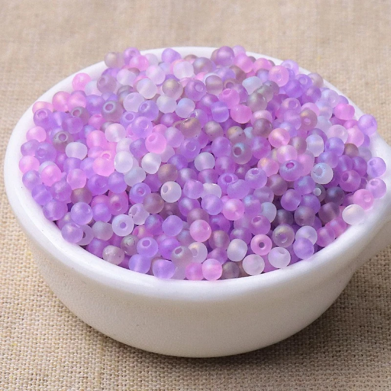 Super Uniform Matte Transparent Micro-Colored Glass Rice Beads - Handmade Decorative Loose Beads