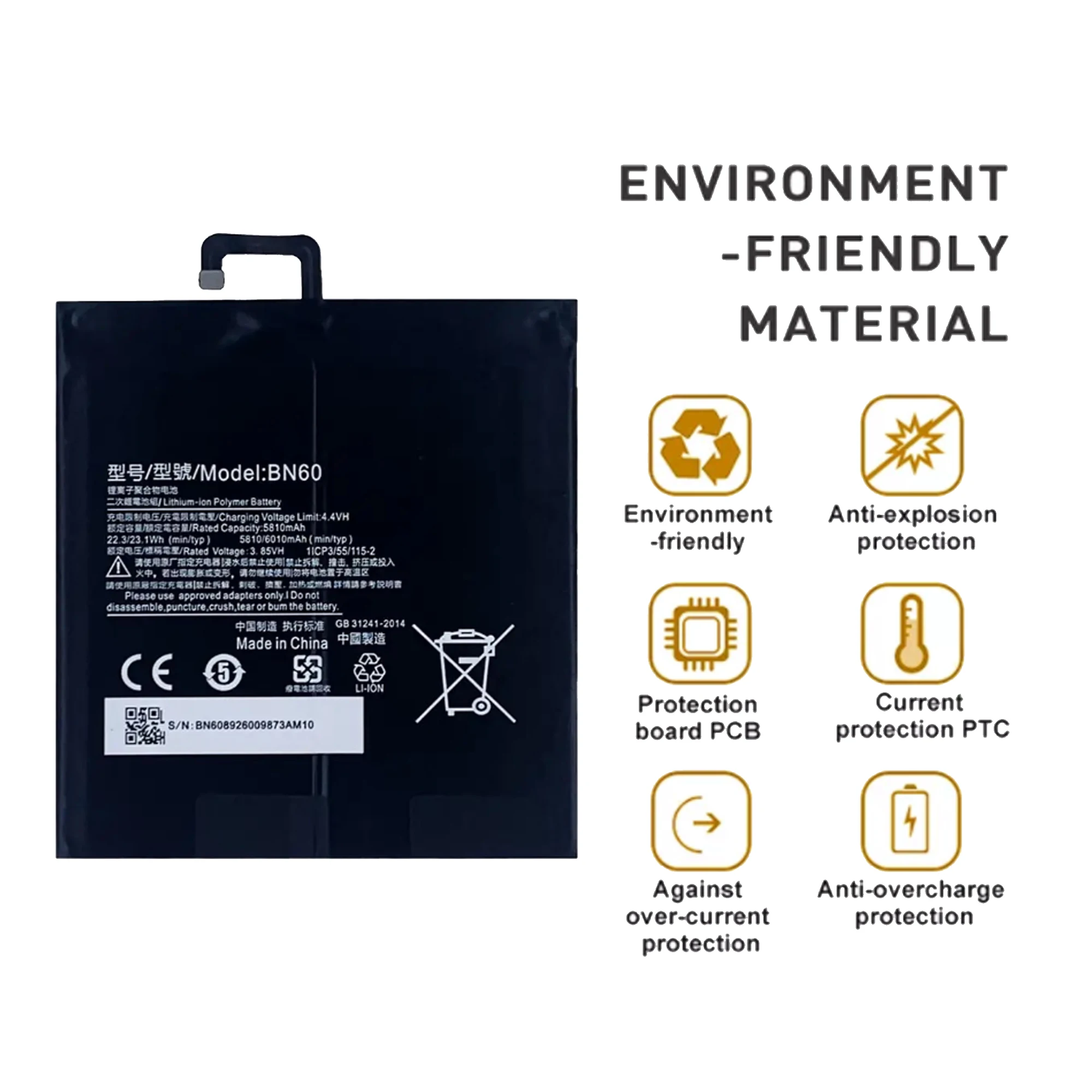 BN60 High Capacity Tablet Battery BN60 For Xiaomi Pad 4 Mipad 4 Xiao Mi Tab4 high capacity Capacity Tablet Batteries Bateria