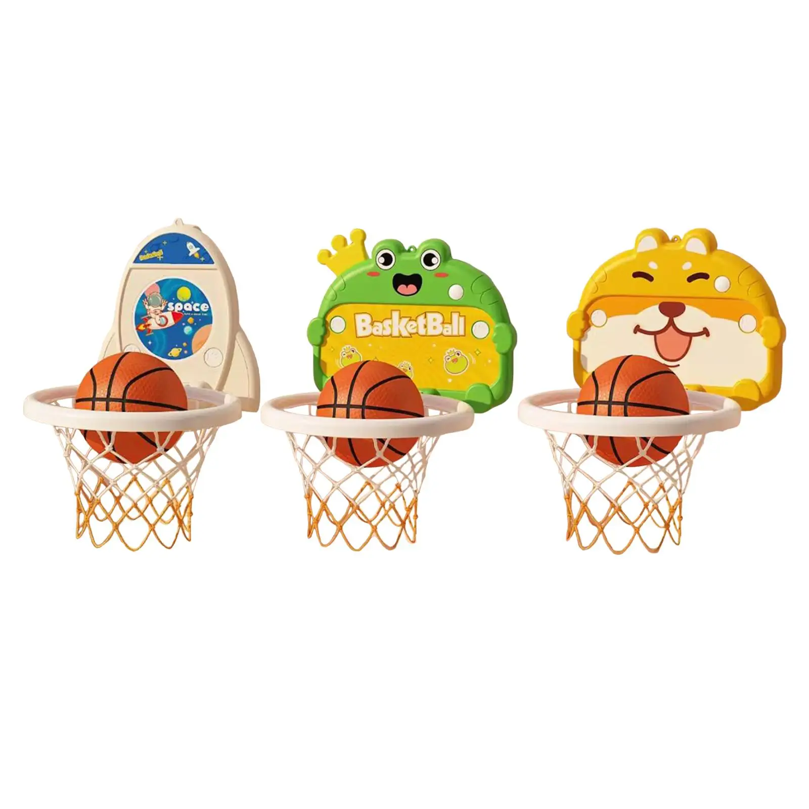 

Mini Basketball Hoop Set Practice Hand Eye Coordination Interactive Activity Centers with Basketball for Indoor Wall Door