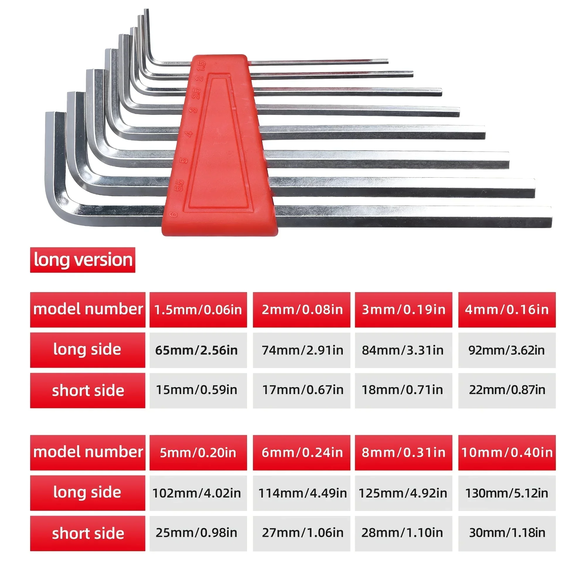 8 pcs Allen Wrench,Metric Wrench,Inch Wrench,L Wrench Size Allen Key Short Arm Tool Set Easy To Carry In The Pocket 2025