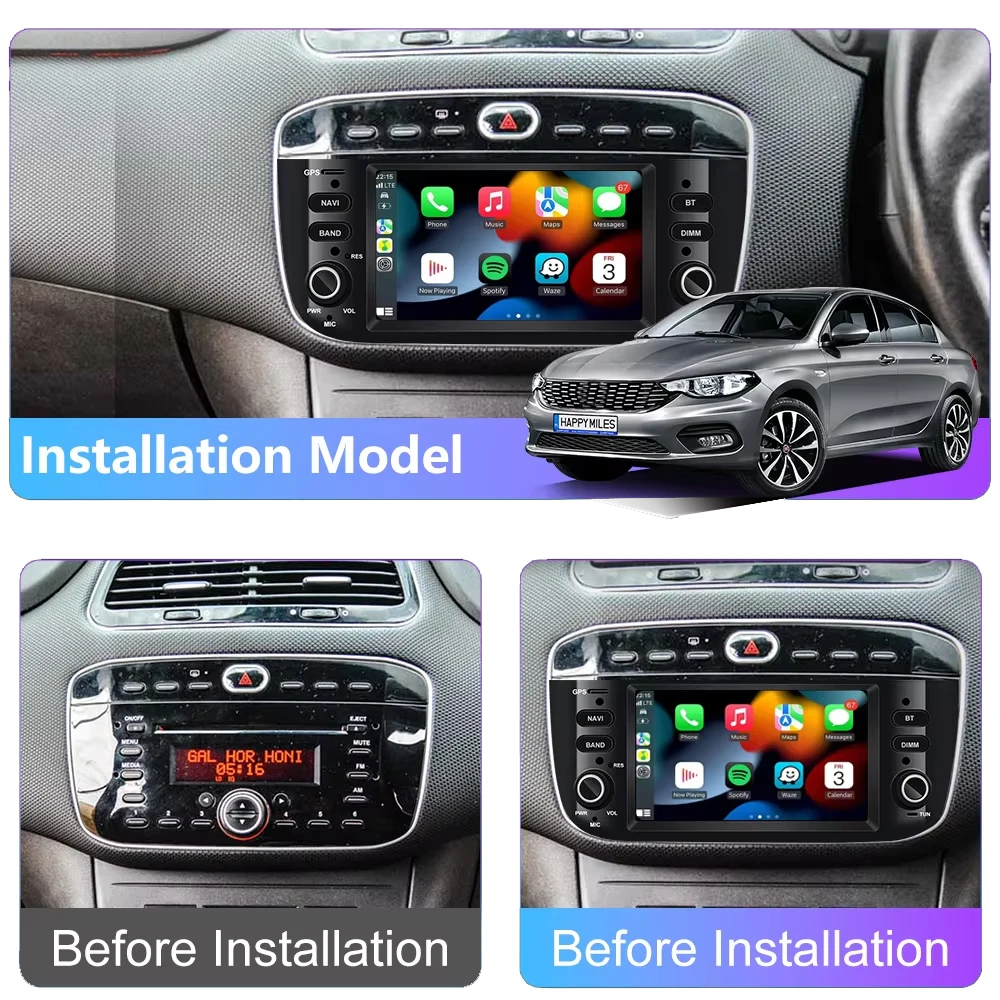 6.2"Android Car Radio Fiat Linea Punto Evo 2012-2016 Multimedia Player Supports